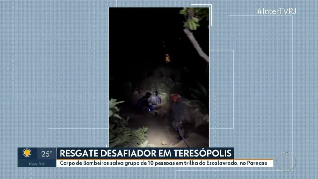 Bombeiros Resgatam Grupo de Dez Pessoas em Trilh para Alto Risco Em Teresópolis; Casal de Idosos Estava Entre OS Resgatados | Região serrana