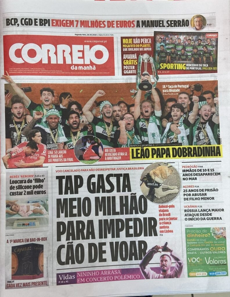 Aprenssa de Portugal Repercute Cancelamento de Voo da Tap Após Recusa em Levar Cão de Serviço e Cita Prejuzo De R $ 3,2 Milhões | Rio de Janeiro