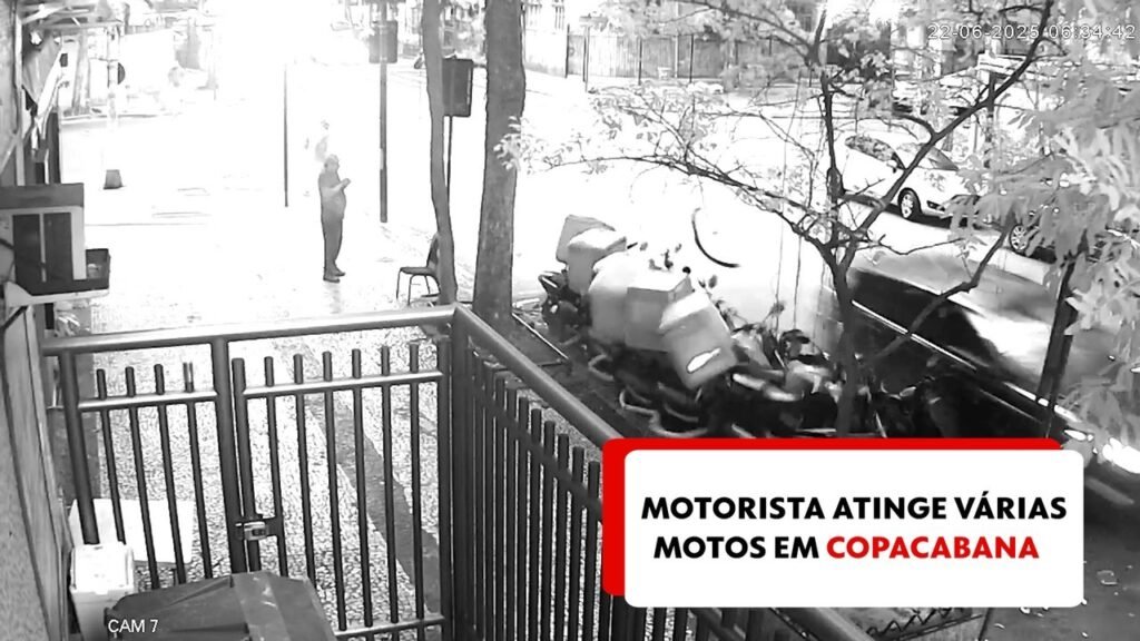 Vídeo Mostra Momento Em Que Motorista Atinge Vábrias Motos em Copacabana Vídeo Mostra Momento Em Que Motorista Atinge Vábrias Motos em Copacabana