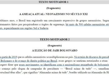 Vestibular da UFS associa neonazismo à direita e a Bolsonaro