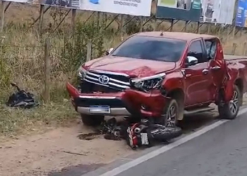 Acidenthe Entre Duas Motos e Uma Caminhonete Deixa Três Feridos em Natividade