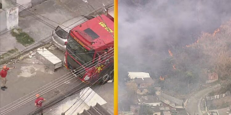 Barricadas imedem passagem de carros dos Bombeiros a Caminho de Incêndio, e Fogo Quase Atinge Casas Em TuriAçu, sem Rio Barricadas imedem passagem de carros dos Bombeiros a Caminho de Incêndio, e Fogo Quase Atinge Casas Em TuriAçu, sem Rio