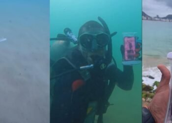 Celular, aliança, óculos, câmera: mergulhador profissional resgata objetos perdidos nas águas do RJ