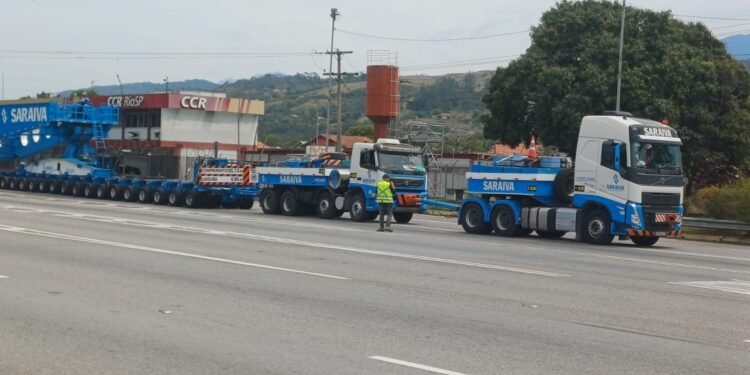 Confira a previsão do deslocamento da carga superdimensionada para os próximos dias na região Confira a previsão do deslocamento da carga superdimensionada para os próximos dias na região