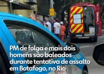 Policial militar de folga e mais 2 homens são baleados durante ataque de assalto em Botafogo