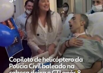 Piloto de presidente da Polícia Civil baleado em operação deixa CTI após 8 meses; ‘Estamos vencendo’, diz esposa