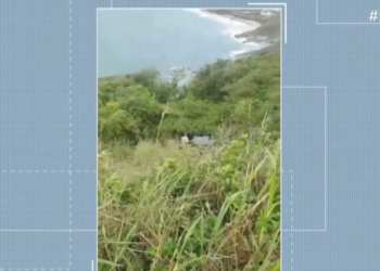 freio de mão e motorista cai em ribanceira