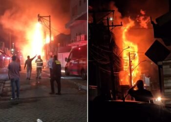 Incêndio de grandes alterações na loja em Rio das Ostras