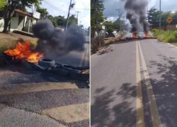Moradores fecham RJ-178 em protesto após morte de bebê em Campos