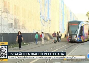 Estação Central do VLT é reaberta após interdição por causa de obras no prédio