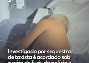 Investigado por sequestro de taxista é acordado sob a mira de fuzis da polícia e preso; VÍDEO