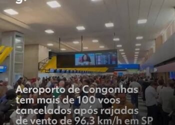 Aeroporto Santos Dumont tem 38 voos cancelados devido ao mau tempo em SP