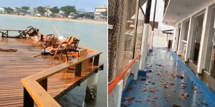 Temporal com ventos de 80 km/h causa estragos em Rio das Ostras