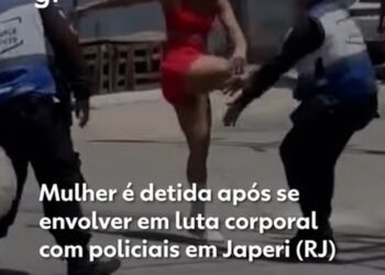 Imagens mostram mulher em luta corporal com agentes do Segurança Presente; Órgão diz que impede agressões a um homem