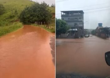 Volume elevado de chuva deixa ruas alagadas no Noroeste Fluminense