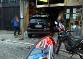 Carro invade agropecuária em Três Rios