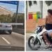 Vídeos mostram moto com quatro pessoas e carro transportando carga gigante na Linha Vermelha