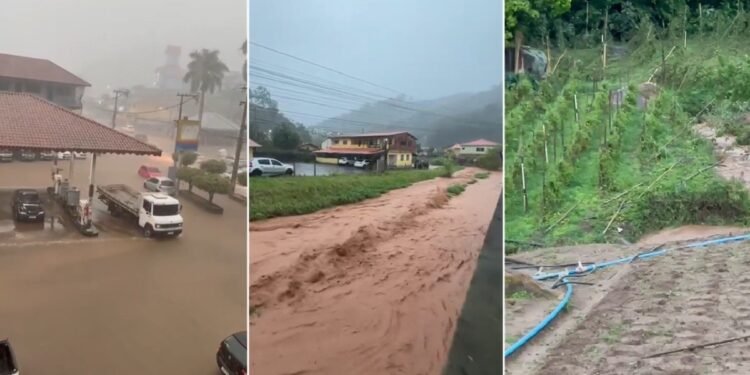 Temporal provoca alagamentos e destruição laborais em Teresópolis