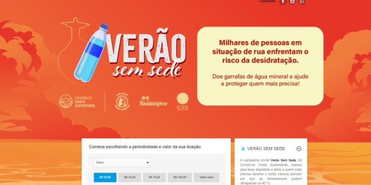 Campanha distribui água potável para pessoas em situação de vulnerabilidade durante o verão no Rio