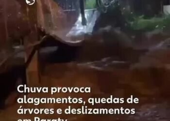 VÍDEO: Chuva provoca alagamentos, quedas de árvores e profundidades em Paraty