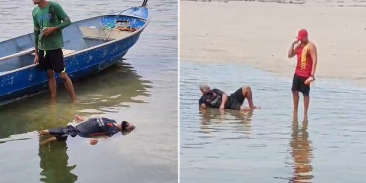 Homem boiando na lagoa mobilizados bombeiros para resgate do ‘corpo’ no RJ, mas ele só estava dormindo