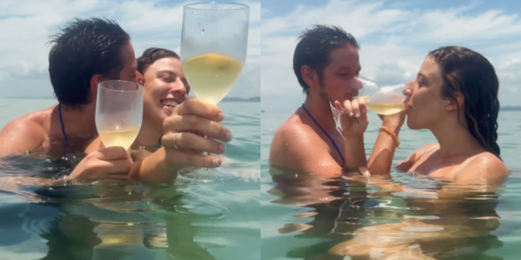 Rubel pede namorada em casamento no mar da Baía de Todos-os-Santos