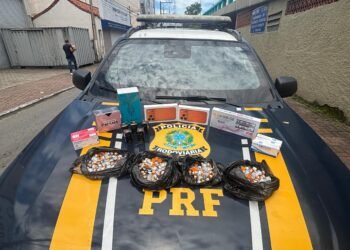 Pai e filho estão presos com medicamentos proibidos e mercadorias contrabandeadas na Via Dutra, em Resende
