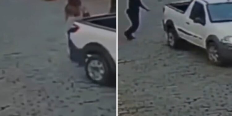 Vídeo: carro dá ré e quase passa por cima da cabeça de mulher em frente ao hospital de Bom Jardim