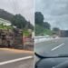 Carreta tomba na BR-040 em Areal e deixa um morto