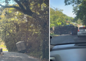 Caminhoneiros ignoram interdição e causam acidentes na Serra da Tiririca, na RJ-102; dois casos em uma semana