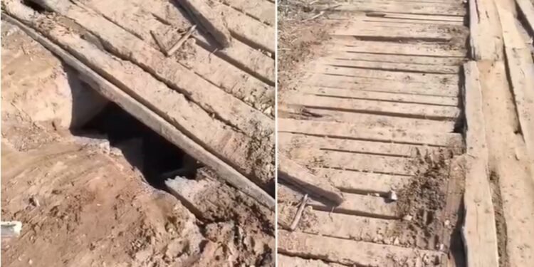 Ponte de madeira em mais condições preocupantes motoristas na RJ-202