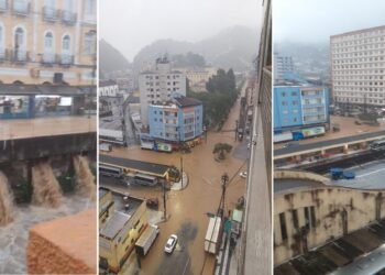 Alerta de chuva aciona sirenes e causa transtornos no transporte em Petrópolis