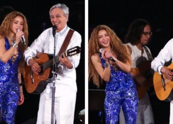 Sonho de Shakira de cantar com Caetano Veloso se realiza diante de milhões quase 30 anos após entrevista