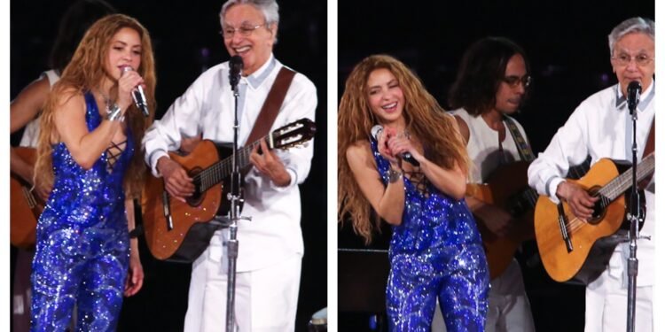 Sonho de Shakira de cantar com Caetano Veloso se realiza diante de milhões quase 30 anos após entrevista