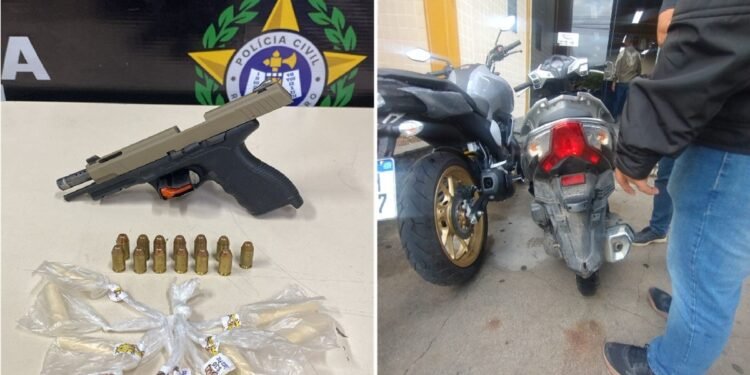 Polícia Civil e Guarda apreendem pistola e drogas durante ação no RJ Polícia Civil e Guarda apreendem pistola e drogas durante ação no RJ