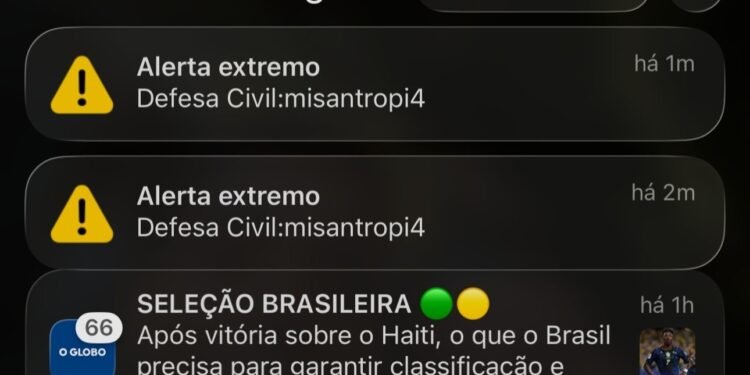 Defesa Civil Nacional envia alerta sonoro extremo a celulares; órgão fala em possível ataque hacker