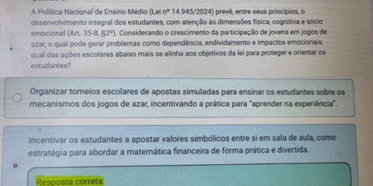 Prova do MEC incentiva uso de bets no ensino da matemática, diz defensoria Prova do MEC incentiva uso de bets no ensino da matemática, diz defensoria