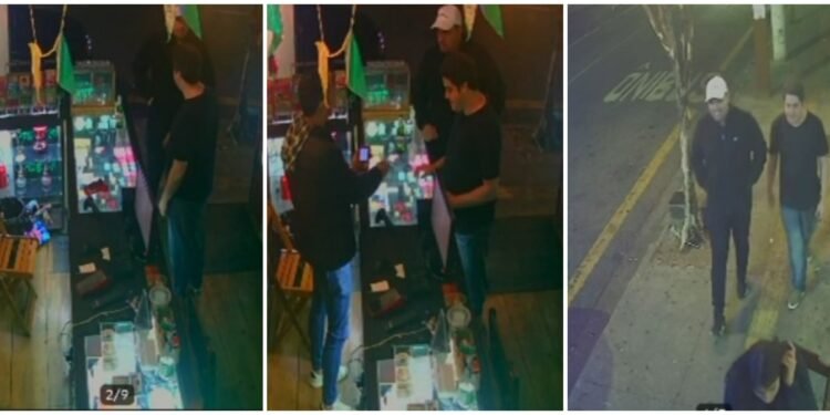 Câmeras mostram advogado carioca entrando na adega com homem em SP