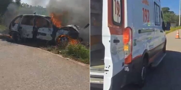 Avô e neta de 4 anos morrem após carro bater em poste e pegar fogo na RJ-196, em Quissamã Avô e neta de 4 anos morrem após carro bater em poste e pegar fogo na RJ-196, em Quissamã