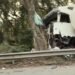 Caminhão carregado com gás bate em árvore após acidente na Via Dutra, em Barra Mansa Caminhão carregado com gás bate em árvore após acidente na Via Dutra, em Barra Mansa