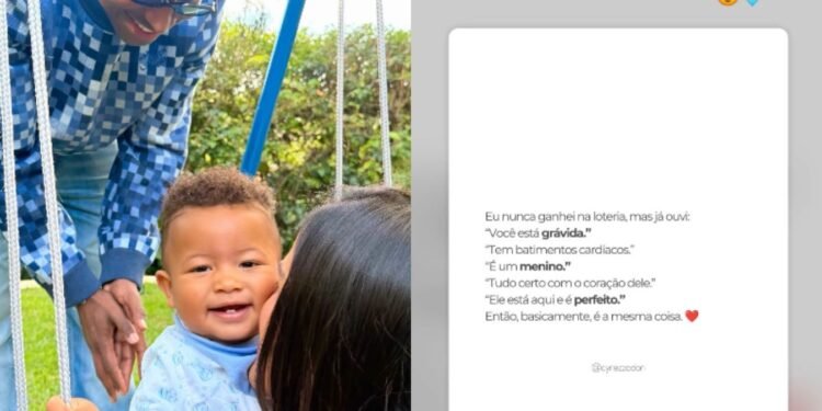 Carol Peixinho mantém clima de ‘mêsversário’ e celebra 1 ano e 1 mês do filho com Thiaguinho: ‘Nosso grande amor’