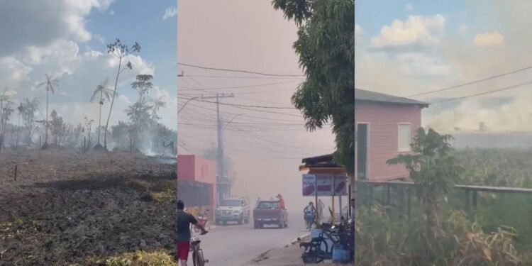 Incêndio em vegetação é controlado após ameaçar casas em Vitória do Jari; VÍDEO Incêndio em vegetação é controlado após ameaçar casas em Vitória do Jari; VÍDEO