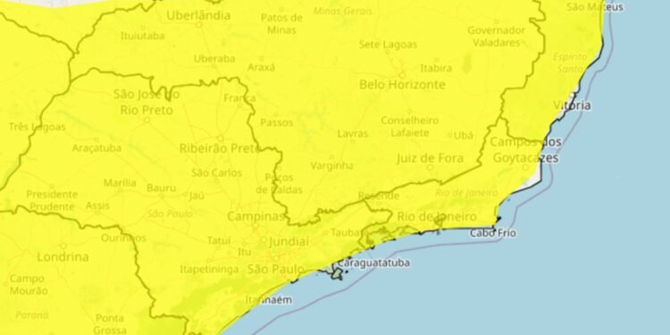 Inmet alerta para tempestade com risco de granizo e ventos de até 60 km/h na sexta; aviso inclui cidades do Norte, Serra e Região dos Lagos do RJ