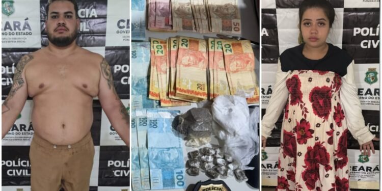 Casal suspeito de expulsão de moradores e tráfico de drogas é preso em Caucaia Casal suspeito de expulsão de moradores e tráfico de drogas é preso em Caucaia
