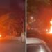 Vídeo mostra carro tomado pelas chamas próximo ao Hospital Mário Gatti, em Campinas Vídeo mostra carro tomado pelas chamas próximo ao Hospital Mário Gatti, em Campinas
