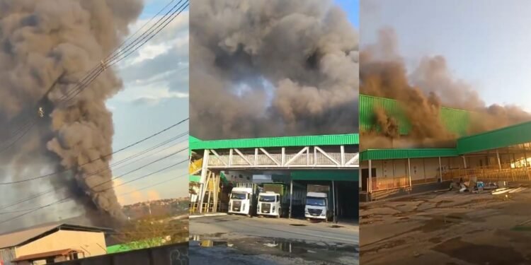 Incêndio atinge indústria de alimentos em Sete Lagoas