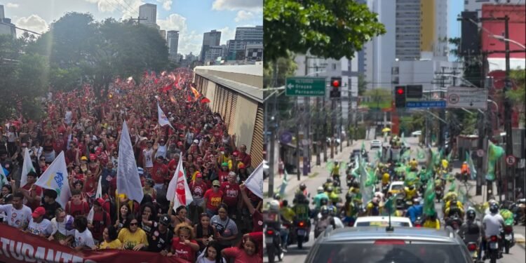 Recife tem atos de apoio à reeleição de Lula e carreata em defesa de Flávio Bolsonaro Recife tem atos de apoio à reeleição de Lula e carreata em defesa de Flávio Bolsonaro
