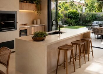 Projetos valorizam áreas gourmet cada vez mais conectadas à casa