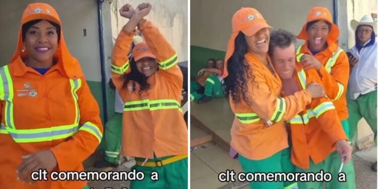 Fim da escala 6×1: garis viralizam com vídeo comemorando a mudança Fim da escala 6×1: garis viralizam com vídeo comemorando a mudança