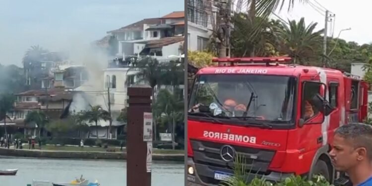 Incêndio atinge restaurante na Orla Bardot, em Armação dos Búzios